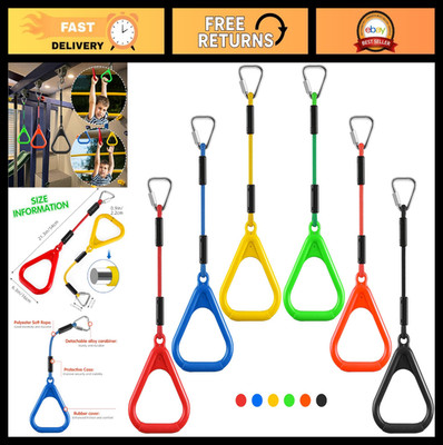Adjustable Gymnastic Rings for Kids - Ninja Monkey Bars, Pull Up Fitness Equipme