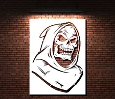 Stencil Gothic Skull - Reusable Mylar, DIY Crafts, Gothic Design - StencilAir