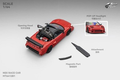Micro Turbo 1:64 NSX NA1 Race Car METALLIC RED Diecast Model Car