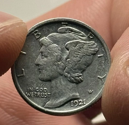 1921-D 10C Mercury Dime XF! All Original! Very Rare Key Date! Gorgeous Example!