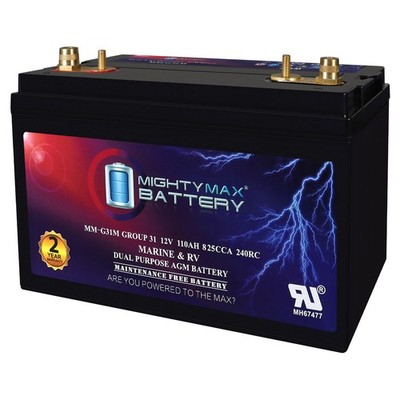 Mighty Max MM-G31M Grp 31 12V 110Ah Replaces Evinrude Marine 40 hp E-TEC 04-12