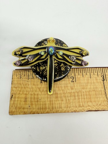 2002 Designs by Lucinda Libelle schwarz gold Glitzer Brosche handsigniert & datiert - Bild 13 von 13