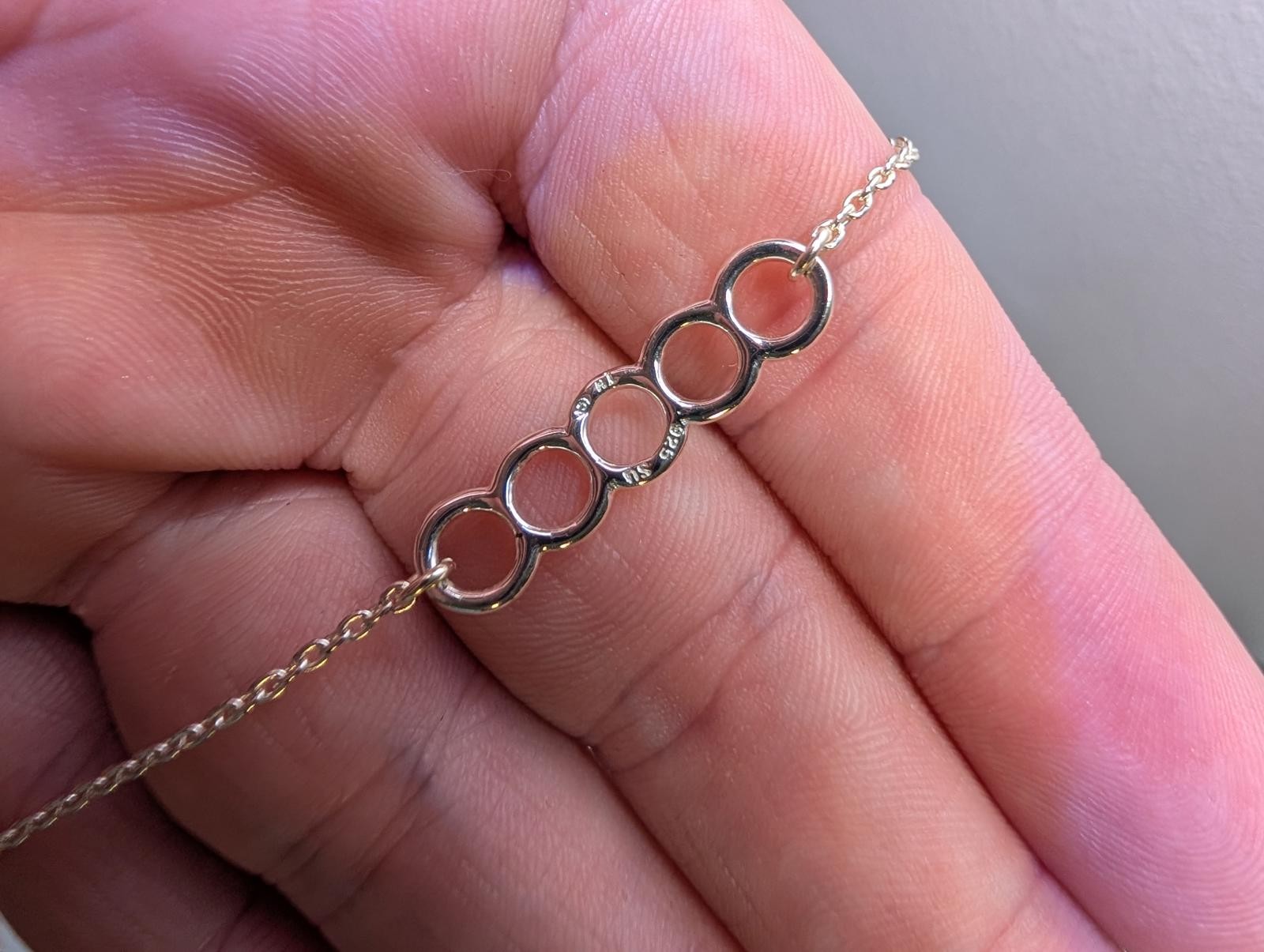 Delicate Silver Tone Adjustable Chain Bracelet wi… - image 2