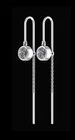 White Moissanite Drop Earrings 925 Sterling Silver Long Threader Style Women