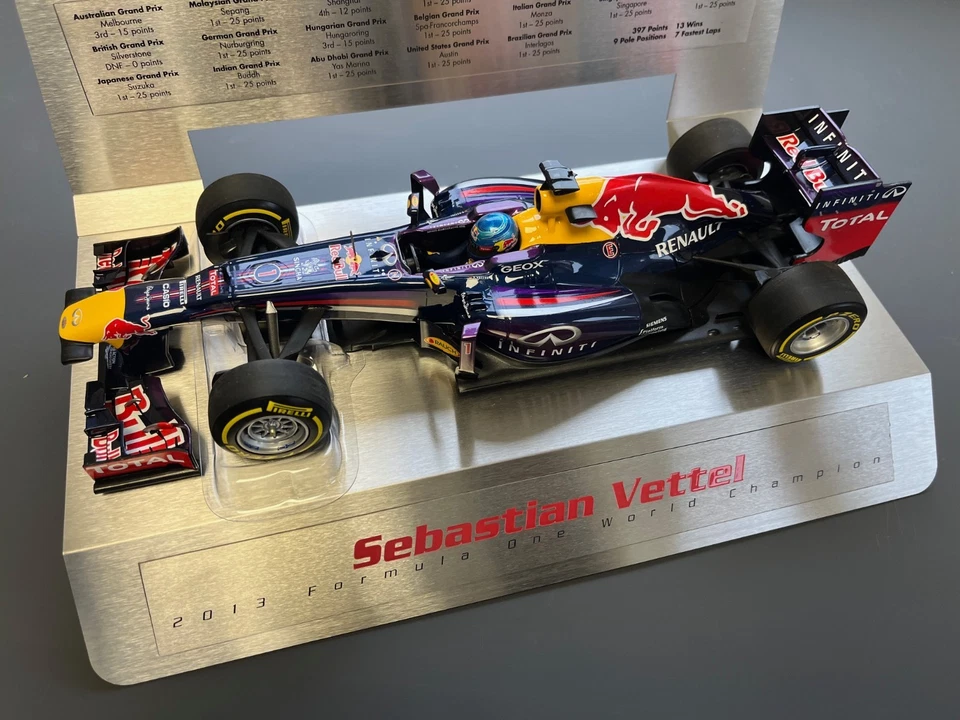 SEBASTIAN VETTEL RED BULL RB9 F1 2013 WORLD CHAMPION 1/18 GPL DISPLAY RARE NEW - Image 2 of 4