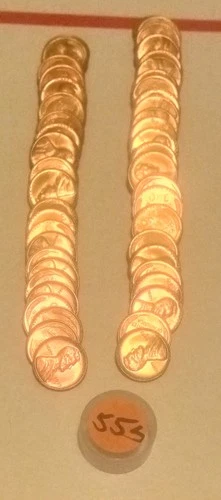 Roll Of 50  BU 1955-S  Lincoln Wheat Cents Penny MS  Gem UNCIRCULATED A1