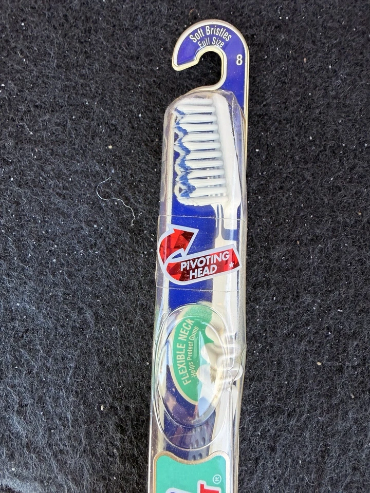 Nuevo cepillo de dientes vintage Aquafresh Flex Direct cerdas suaves 8 verde azulado sellado Foto 3 de 4
