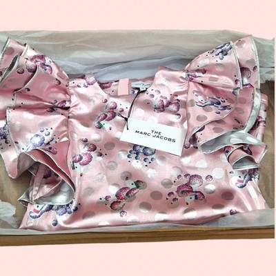 Marc Jacobs Mädchen Rüschenärmel Kleid-Boxed, mit Logo Kleidersack-6 Jahre-Neu mit Etikett