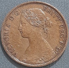 1860 Queen Victoria Farthing Toothed Border Nice Coin With Interesting Details .