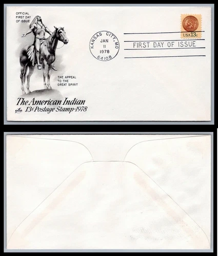 US FDC # 1734 13c Indian Head Penny  ArtCraft  L.Cancel 1978, 9Q137
