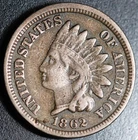 1862 INDIAN HEAD CENT - With LIBERTY - VF VERY FINE