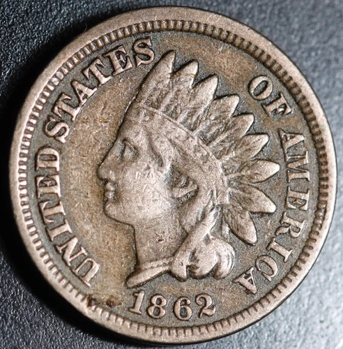 1862 INDIAN HEAD CENT - With LIBERTY - VF VERY FINE