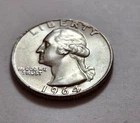 1964 Washington Quarter • AU Slider • 90% Silver • X113