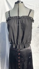 Knickerbox Black Sheer Camisole Adjustable Straps Sz Medium