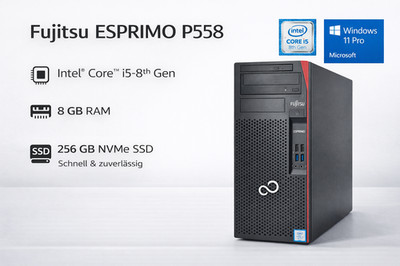 Fujitsu Esprimo P558 MT IntelCore i5-8th gen 256GB NVMe 8GB RAM Windows 11 Pro