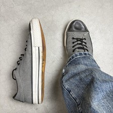 Converse x John Varvatos Chuck Taylor Low Grey Canvas Leather Toe Cap Size 9