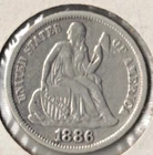 1886 Seated Liberty Dime VF