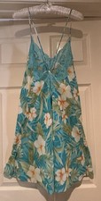 Turquois Floral Slip Lingerie Nightgown Size Large