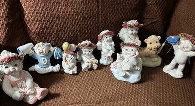Dreamsicles  Figurines Signed Kristina Hand Painted Plaster 1990s