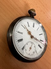 alte Taschenuhr um 1900 Silber 800 Minerva Krone Halbmond Nummeriert