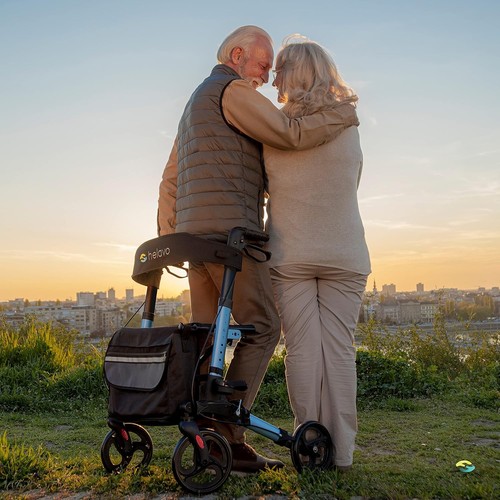 Helavo Rollator Walker for Seniors – Foldable Outdoor Walker with Seat & Backres - Picture 6 of 7