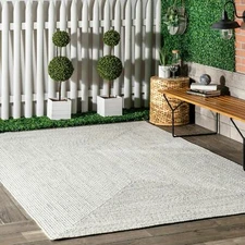 nuLOOM Braided Contemporary Modern Indoor Outdoor Area Rug in Ivory