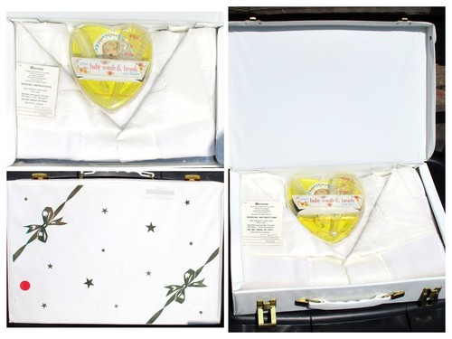 QUILTEX CRIB BLANKET SET 36 x 50" #7411 Pin Dish Brush Comb in Vinyl Case Retro - Picture 4 of 21