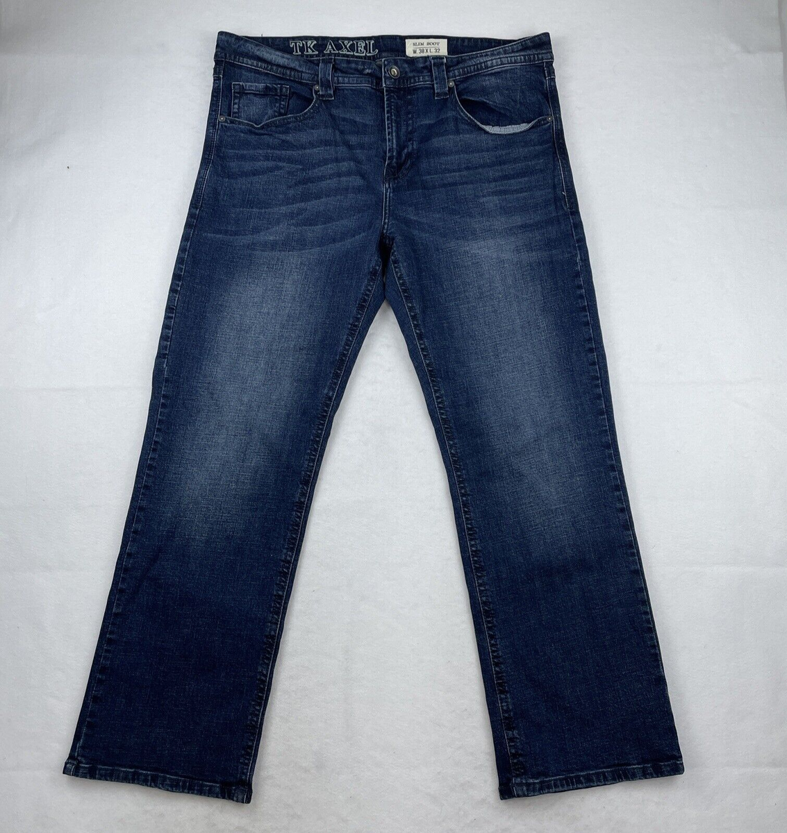 TK Axel Jeans Men's 38 x 32* Blue Slim Boot Stretch Denim Pants