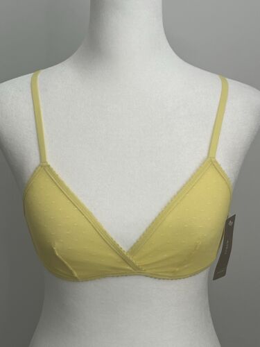 Bralette J.Crew donna S giallo brillante Swissdot pizzo nuova con etichetta - Foto 2 di 6