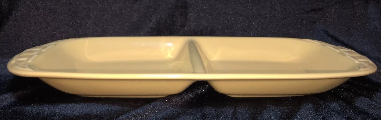 Longaberger Divided DishBowl Woven Traditions Butternut Yellow 15.5” eBay