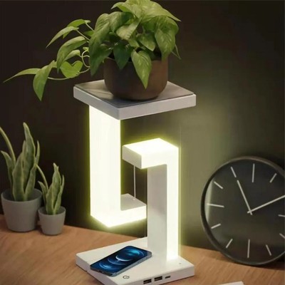 Premium Levitating Desk Lamp with Wireless Charging and Floating LED Night Light