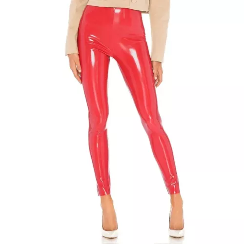 Women Faux Latex High Waist Bodycon PU Leather Pencil Leggings PVC Trousers - Picture 12 of 16