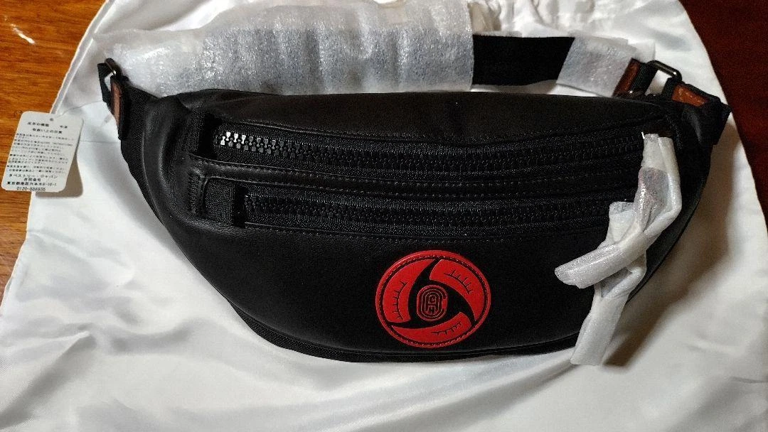 COACH x Michael B Jordan MBJ Naruto Black Copper Sharingan Belt Bag Black