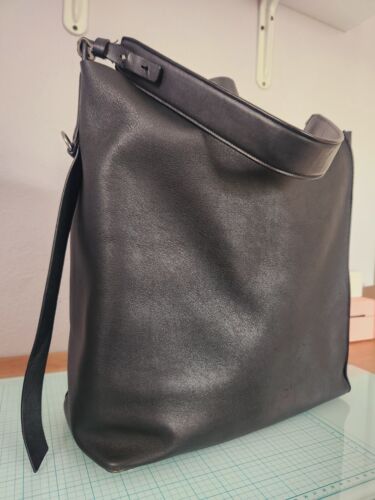 All Saints Black leather Tote with silver hardware - Afbeelding 1 van 6