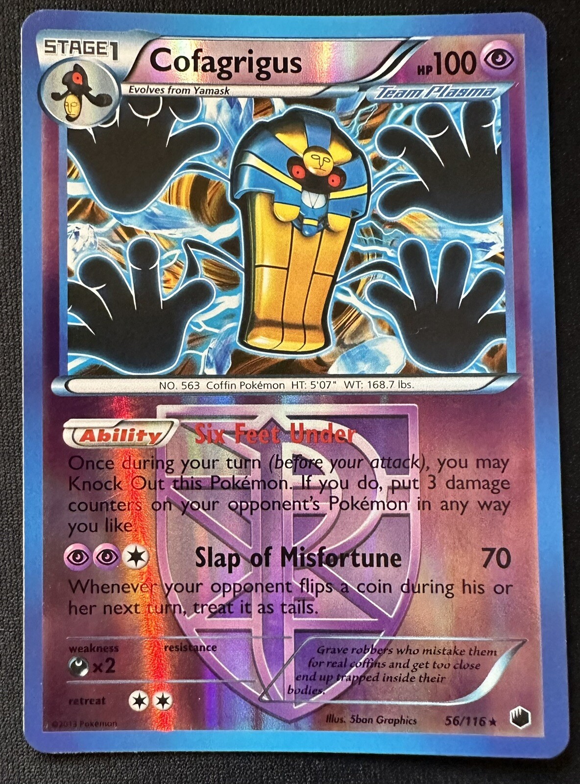 Pokémon TCG - COFAGRIGUS- Plasma Freeze 56/116 Reverse Holo Rare - LP