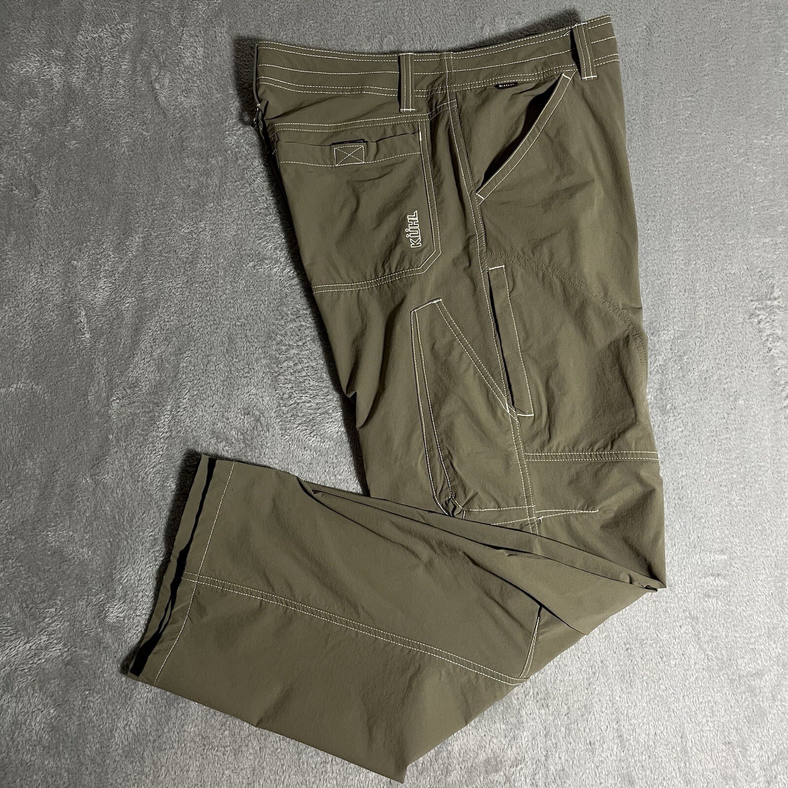 Kuhl Men’s Gray Nylon Stretch Cargo Hiking Pants 36x32 Utility Outdoors