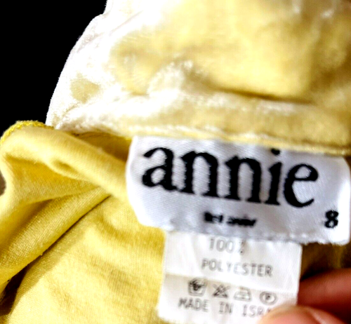 Girls yellow velour wrap crop top size 8 VINTAGE ANNIE - Picture 5 of 5
