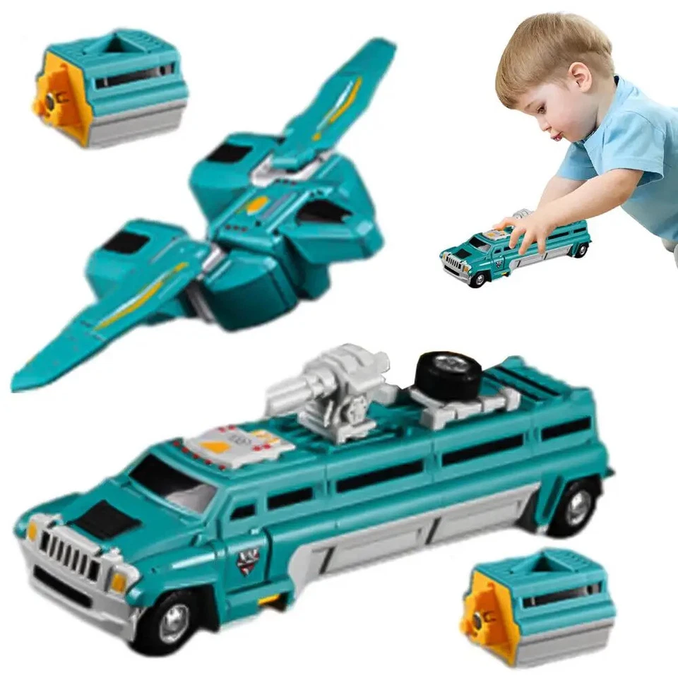 Magnetischer transformierender Roboter Spielzeug Flugzeug Zug Auto Actionfigu... - Bild 3 von 4