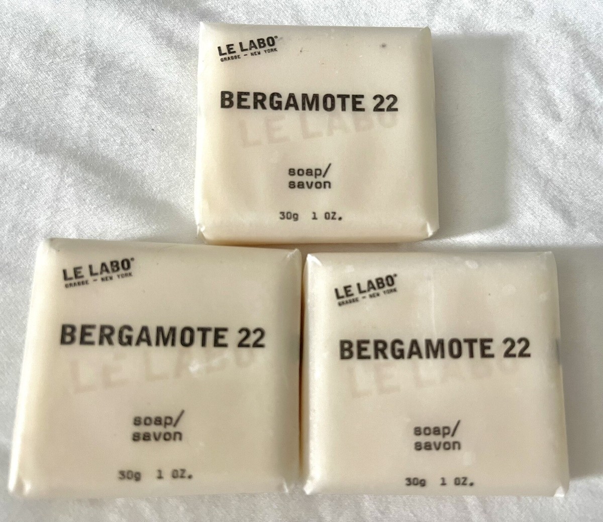 3 Le Labo BERGAMOTE 22 Bars of Soap 1oz ( 30g) Each Total of 3oz