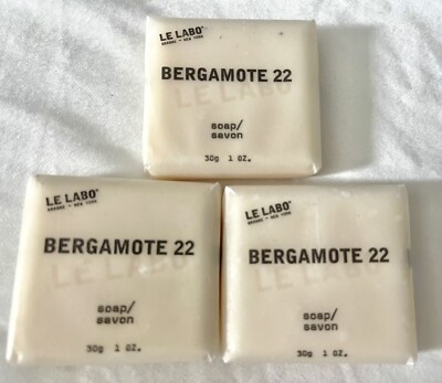 3 Le Labo BERGAMOTE 22 Bars of Soap 1oz ( 30g) Each Total of 3oz