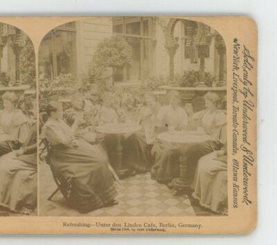 Refreshing Unter den Linden Cafe Berlin Germany Underwood Stereoview