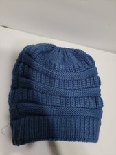 Knit Winter Beanie Blue One Size Fits Most