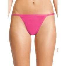No Boundaries Women's Cotton String Thong Panties Size SMALL Fuchsia Thrill
