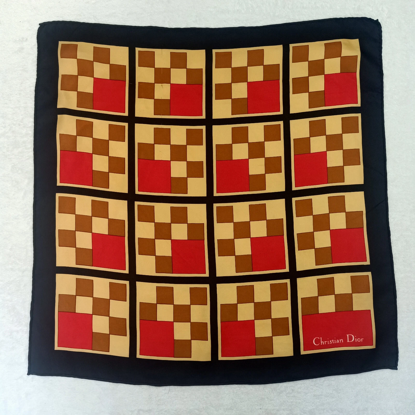 Christian Dior Foulard Femme Mouchoir Plaid Design Carré 21