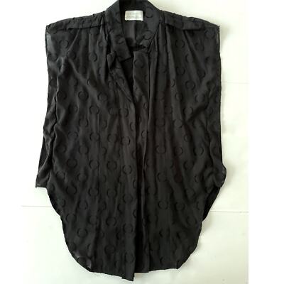 Zara Collections Shirt Tunic Women Size S Button Down Sleeveless Front Polka Dot