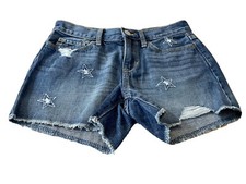 NWOT- OLD NAVY GIRLS DENIM SHORT,FADED,DISTRESSED,FRAYED HEM,10,BLUE.100 COTTON