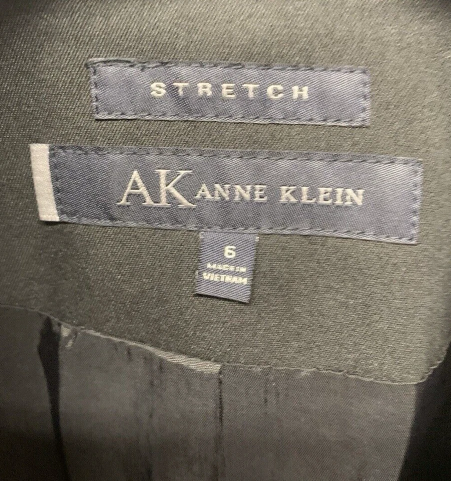 Anne Klein размер 6 Blazer женская куртка костюм отдельный твердый черный эластичной - Изображение 2 из 4