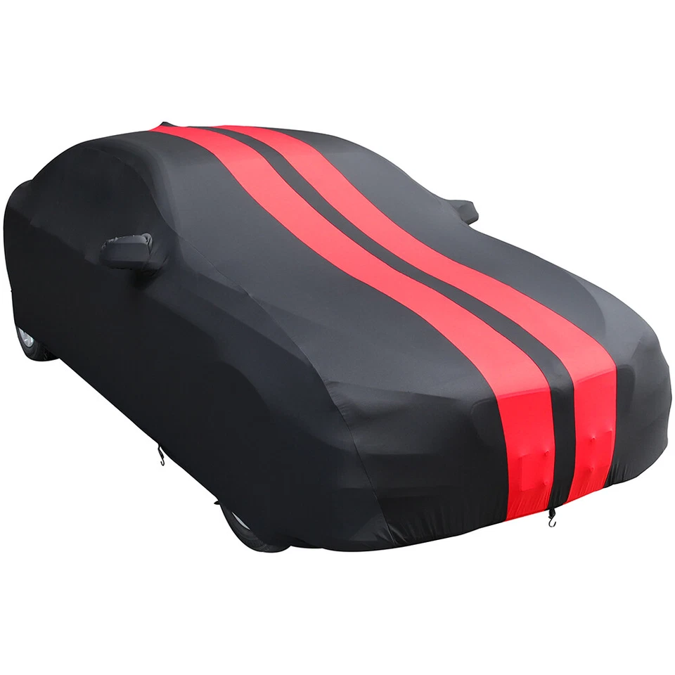 For MG MGB Full Car Cover Indoor Dust Scratch Protection Black + Red Stripes AU - image 4 of 4
