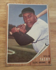 Willie Tasby 1962 Topps #462B Variation Plain Cap Card MLB Baseball Indians
