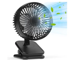 6" clip on Fan 10000mAH battery, 360 stroller max 53 H working 4 speed  recharge
